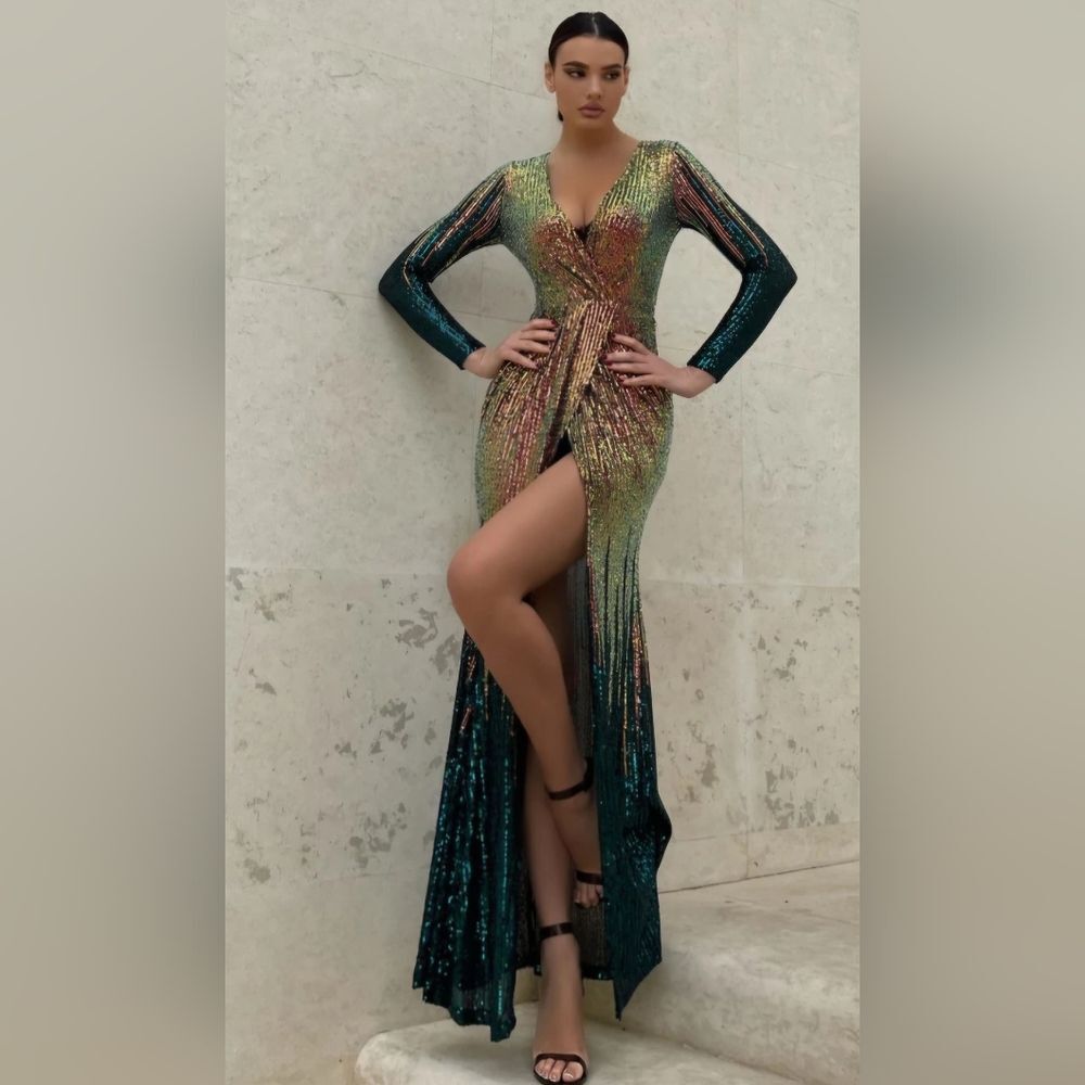 Chasing Dreams Multicolor Sequin Maxi Gown